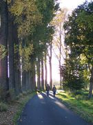 Spaziergänger im Herbst