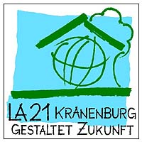 Logo: 'Lokale Agenda 21' mit dem Schriftzug 'LA21 Kranenburg gestaltet Zukunft'