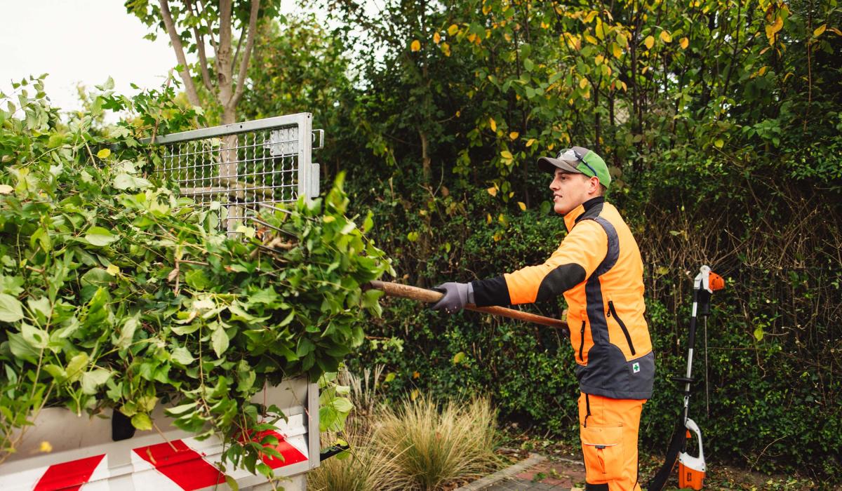 Mitarbeiter des Bauhofes bei der Grünpflege (Foto: Björn Willimzig/Gemeinde Kranenburg) Mitarbeiter des Bauhofes bei der Grünpflege (Foto: Björn Willimzig/Gemeinde Kranenburg)