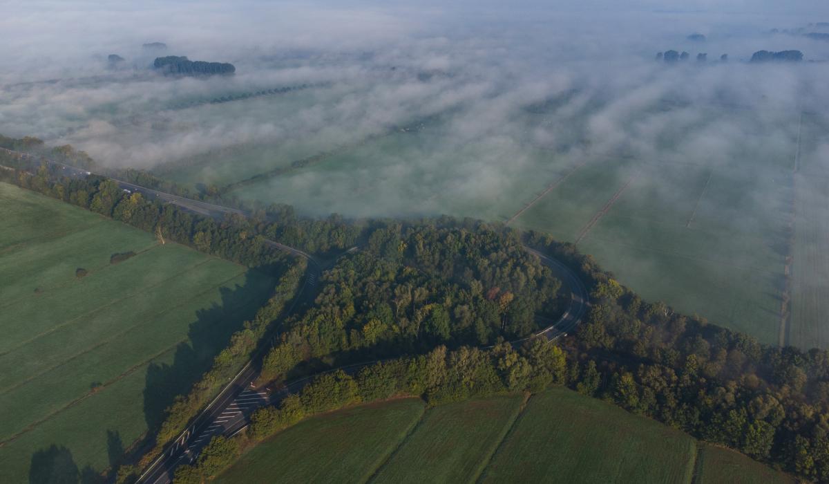 Der Kranenburger Tennisschläger von oben (Foto: Markus van Offern/Gemeinde Kranenburg)